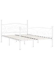 Białe rustykalne łóżko małżeńskie 160x200 cm - Tulvos w sklepie Edinos.pl