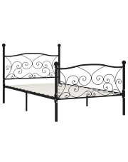 Czarne rustykalne łóżko pojedyncze 100x200 cm - Tulvos