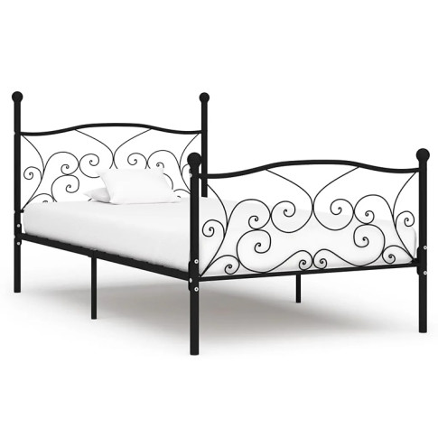 Czarne łóżko metalowe Tulvos