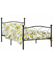 Czarne rustykalne łóżko pojedyncze 100x200 cm - Donner w sklepie Edinos.pl