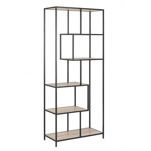 Zdjęcie produktu Industrialny metalowy regał na książki Medox 3X - dąb sonoma.