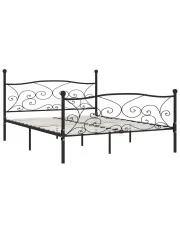 Czarne łóżko rustykalne z metalu 120x200 cm - Tulvos w sklepie Edinos.pl