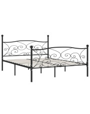 Czarne metalowe łóżko małżeńskie 180x200 cm - Tulvos w sklepie Edinos.pl