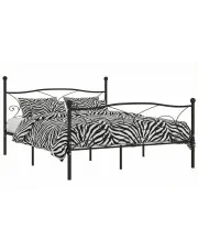 Czarne metalowe łóżko małżeńskie 180x200 cm - Donner w sklepie Edinos.pl