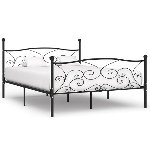 Czarne lofrowe łóżko ze stali Tulvos