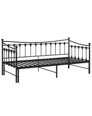 Czarne rozkładane łóżko metalowe 90x200 cm - Tassimo w sklepie Edinos.pl
