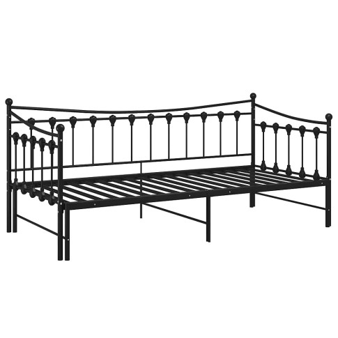 Czarne metalowe łóżko Tassimo