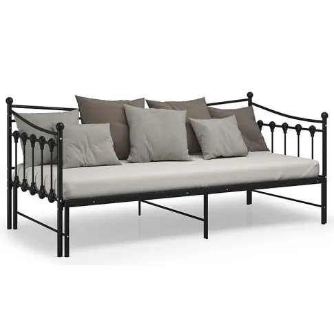 Czarne metalowe łóżko rozkładane assimo