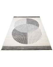 Prostokątny kremowy dywan w geometryczne wzory - Atix 5X