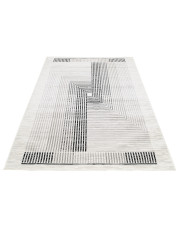 Prostokątny szary dywan w nowoczesny wzór - Amox 9X