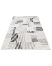 Nowoczesny popielaty dywan w geometryczny wzór - Amox 10X w sklepie Edinos.pl