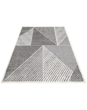 Ciemnoszary prostokątny dywan w geometryczny wzór - Amox 11X w sklepie Edinos.pl