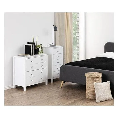 Zdjęcie komoda Zaris biała skandynawska do sypialni | Edinos.pl