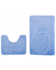 Komplet niebieskich dywaników do łazienki - Wako 4X