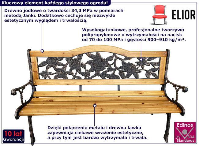 Drewniana ławka ogrodowa Ohmo 3X