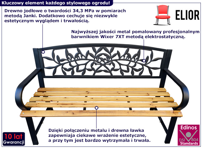 Drewniana ławka ogrodowa Elgros 4X