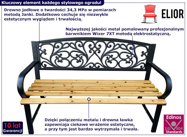 Drewniana ławka ogrodowa Elgros 5X