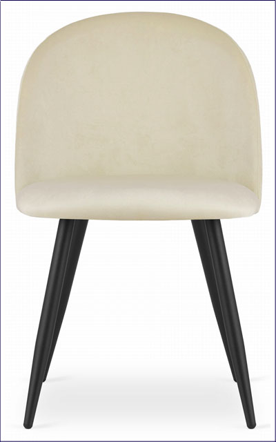 Beżówe krzesło tapicerowane z zaokrąglonym oparciem Pritix