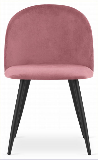 Ciemnoróżowe krzesło tapicerowane z zaokrąglonym oparciem Pritix