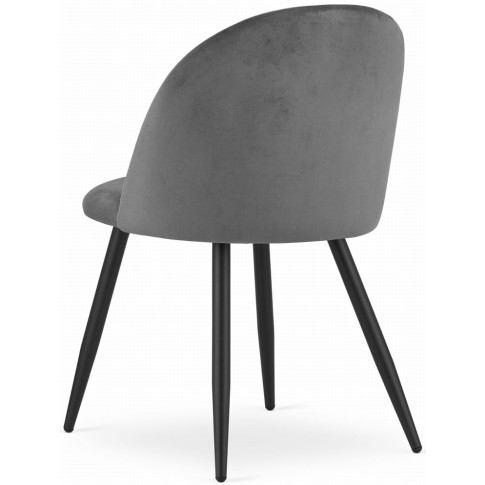 Ciemnoszare krzesło welurowe do salonu Pritix