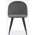 Ciemnoszare krzesło metalowe welurowe Pritix