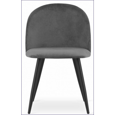 Ciemnoszare krzesło metalowe welurowe Pritix