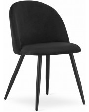 Czarne metalowe krzesło do kuchni welurowe - Pritix