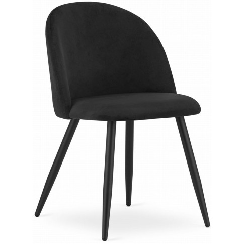 Czarne metalowe krzesło tapicerowane Pritix
