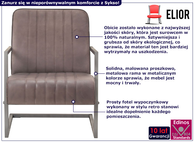 Skórzany fotel Sykso