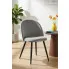 Jasnoszare krzesło metalowe pokojowe tapicerowane   Amvo