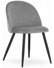 Jasnoszare krzesło metalowe pokojowe tapicerowane - Pritix w sklepie Edinos.pl
