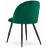 Zielone krzesło tapicerowane welurem do salonu Pritix