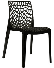 Czarne ażurowe krzesło ogrodowe - Chamat w sklepie Edinos.pl