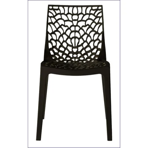 Czarne ażurowe krzesło na taras Chamat