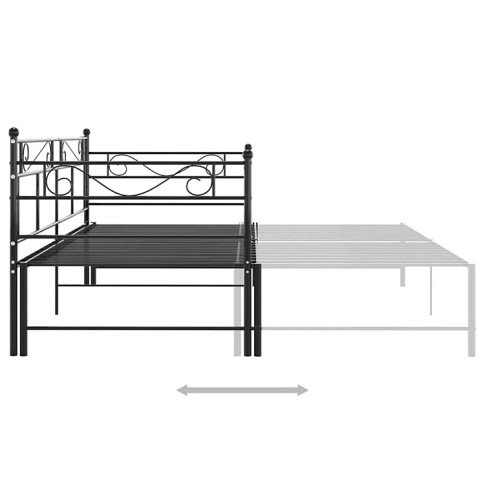 Czarne rozkładane łóżko Rego