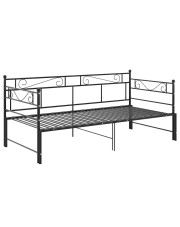 Czarne metalowe łóżko rozkładane 90x200 cm - Rego w sklepie Edinos.pl