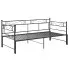 Czarne metalowe łóżko rozkładane 90x200 cm - Rego