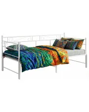 Białe metalowe łóżko rozkładane 90x200 cm - Wesper w sklepie Edinos.pl