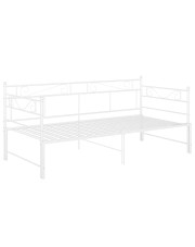 Białe metalowe łóżko rozkładane 90x200 cm - Rego w sklepie Edinos.pl