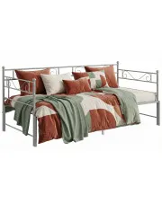 Szare metalowe łóżko rozkładane 90x200 cm - Wesper w sklepie Edinos.pl