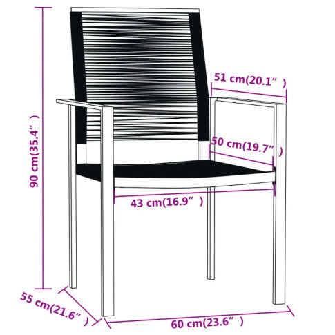 Wymiary krzesła ogrodowego Caraval