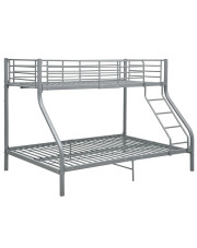 Szare metalowe łóżko piętrowe 140x200 cm/90x200 cm - Ordi w sklepie Edinos.pl