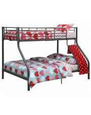 Czarne łóżko piętrowe z metalu 140x200 cm/90x200 cm - Extim w sklepie Edinos.pl