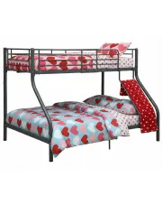 Czarne łóżko piętrowe z metalu 140x200 cm/90x200 cm - Extim w sklepie Edinos.pl