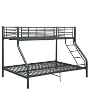Czarne łóżko piętrowe z metalu 140x200 cm/90x200 cm - Ordi