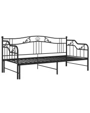 Czarne metalowe łóżko rozkładane 90x200 cm - Wextis
