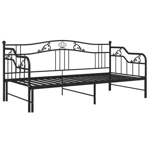 Czarne łóżko z metalu Wextis