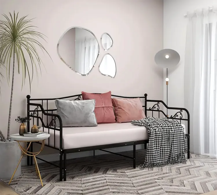 czarne metalowe łóżko Idosa