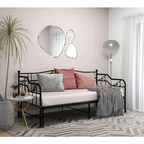 Czarne łóżko rozkładane Wextis