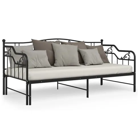Czarne metalowe łózko Wextis